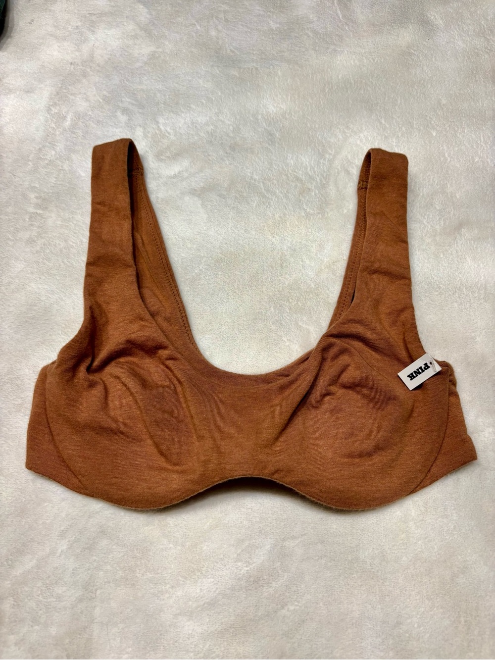 PINK Victoria's Secret Scoop Neck Underwire Bralette in Chestnut Brown